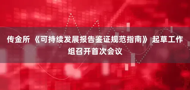 传金所 《可持续发展报告鉴证规范指南》 起草工作组召开首次会议